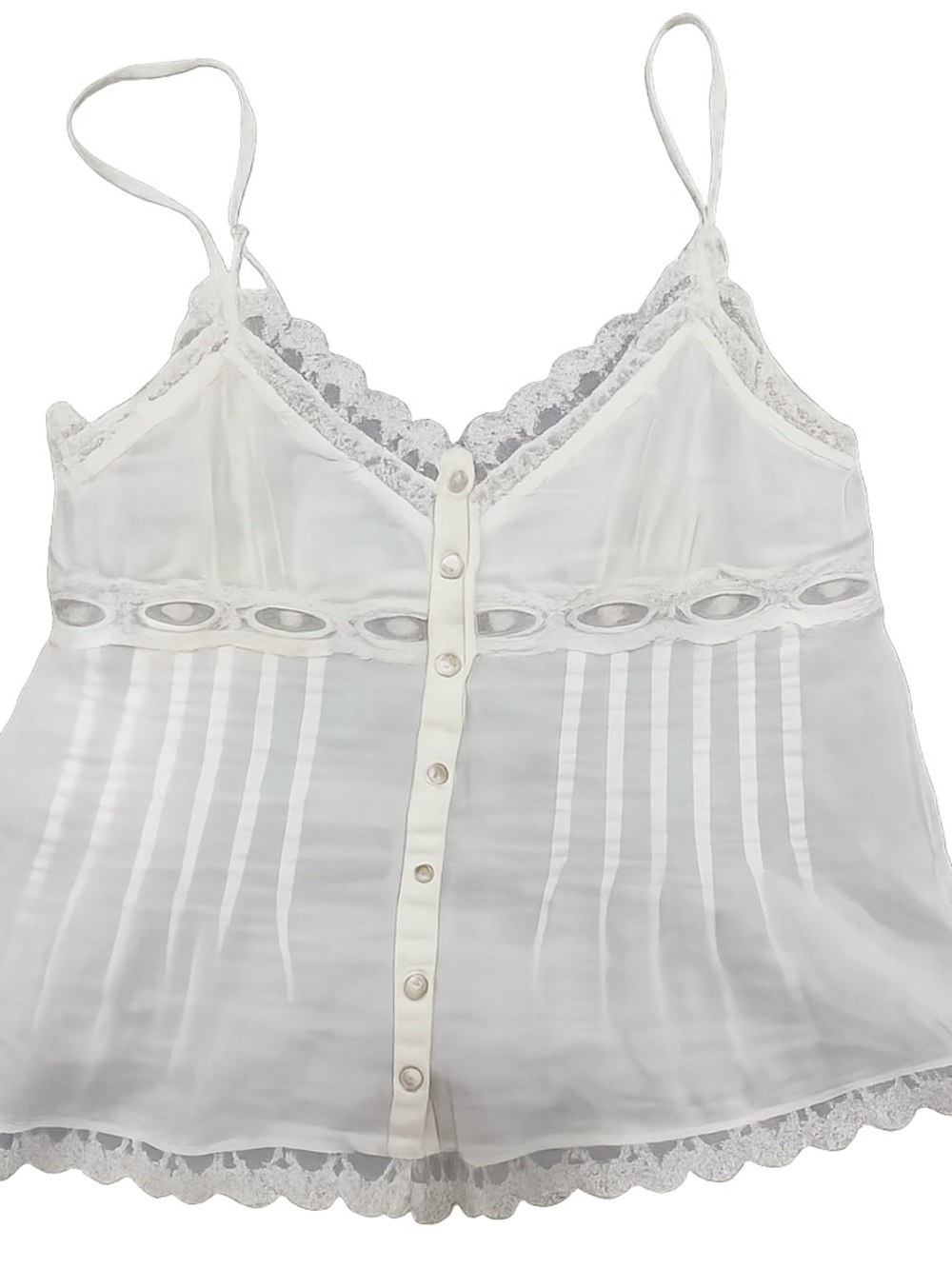 Zara White Cotton Feminine Cottage Core Camisole